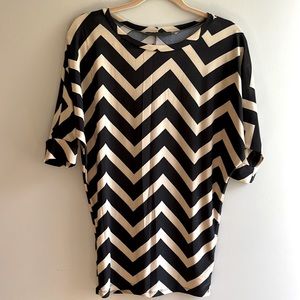 Geometric Pattern, Bat Wing Sleeve Top
